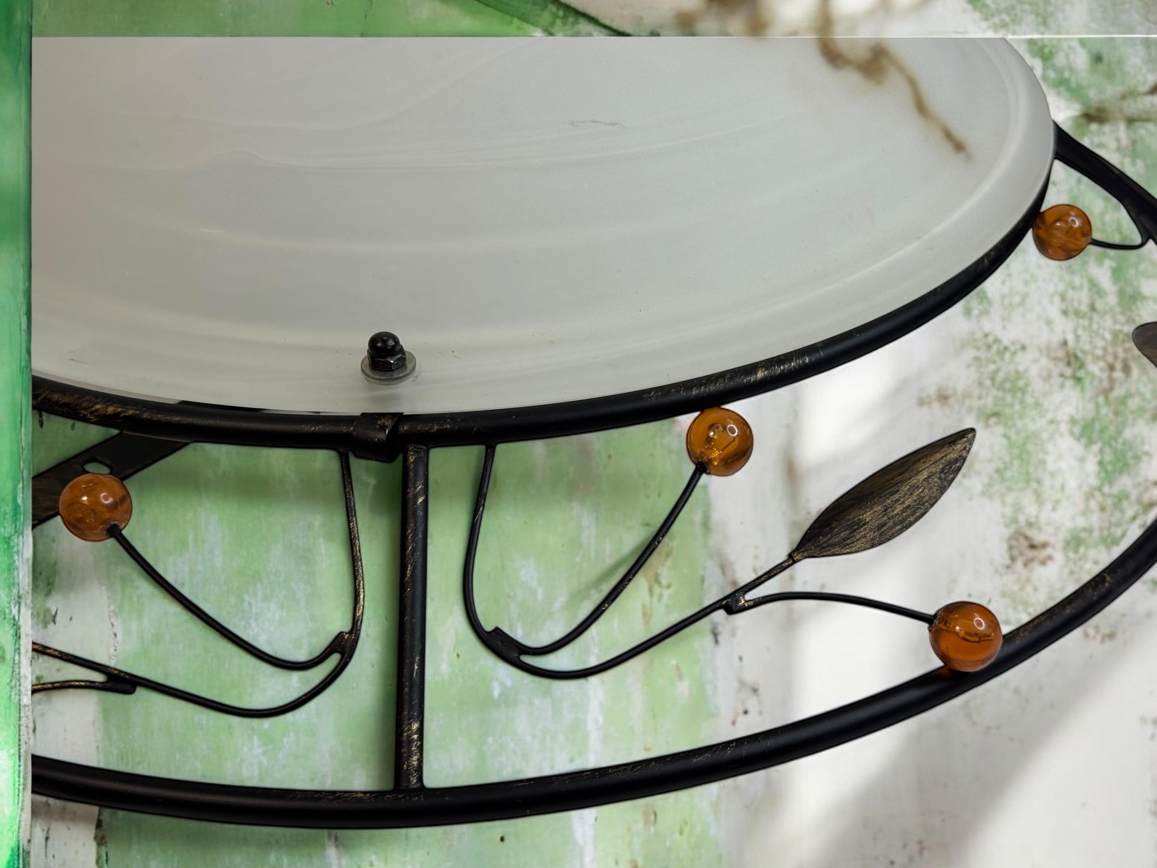 Plafonnier affleurant en verre de Murano de style Florentine, Autriche, années 1980 en vente 8