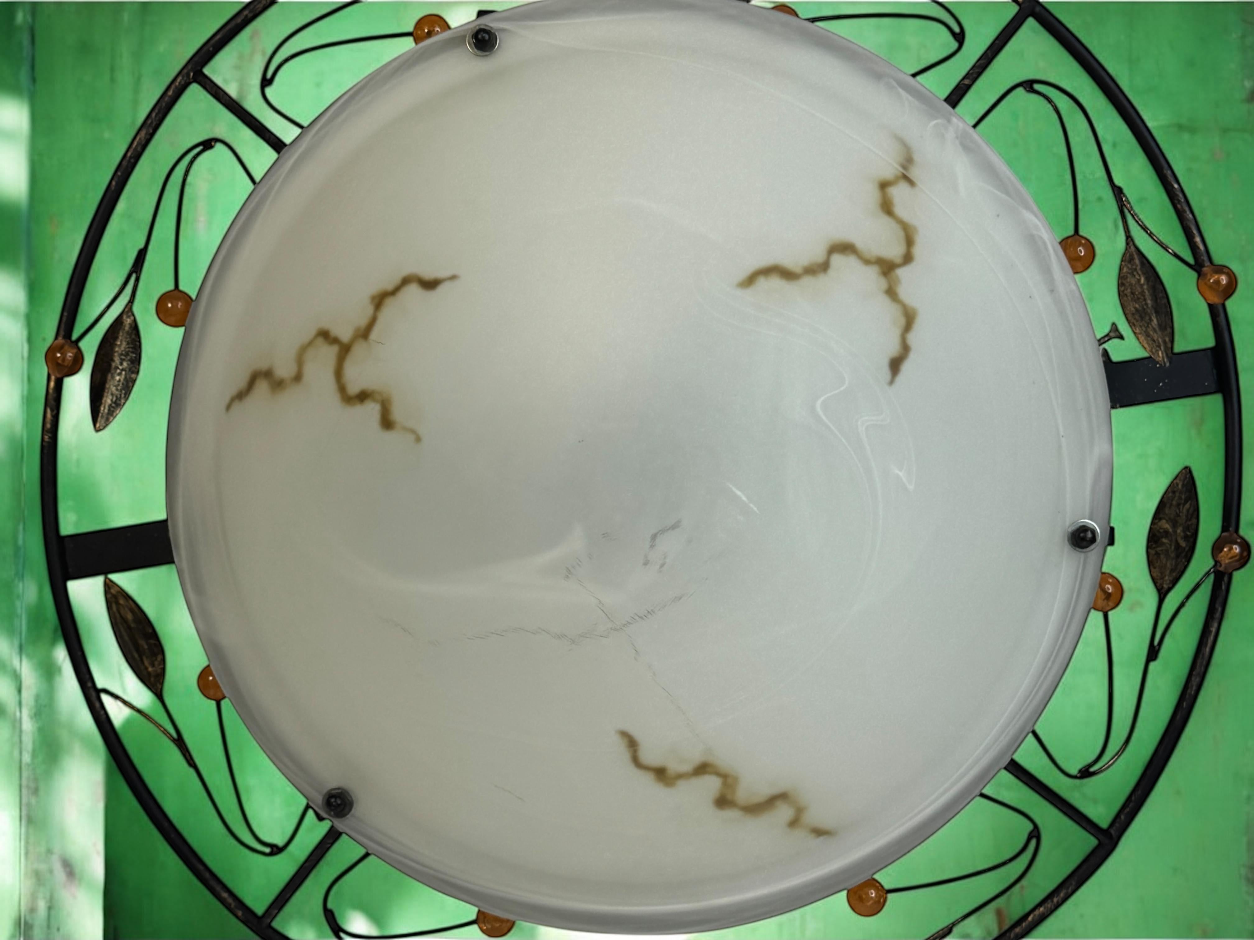 Plafonnier affleurant en verre de Murano de style Florentine, Autriche, années 1980 en vente 11