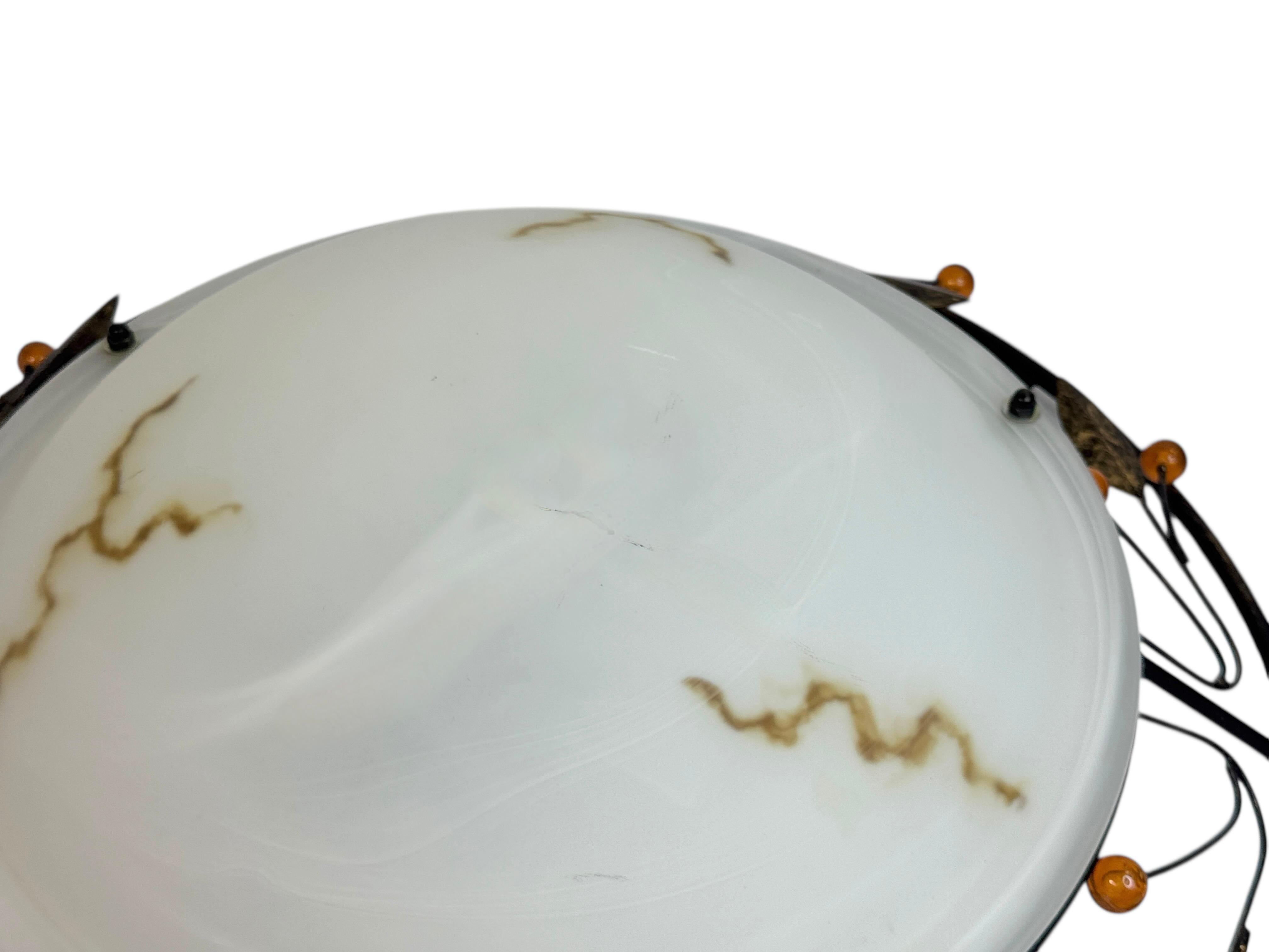 Autrichien Plafonnier affleurant en verre de Murano de style Florentine, Autriche, années 1980 en vente