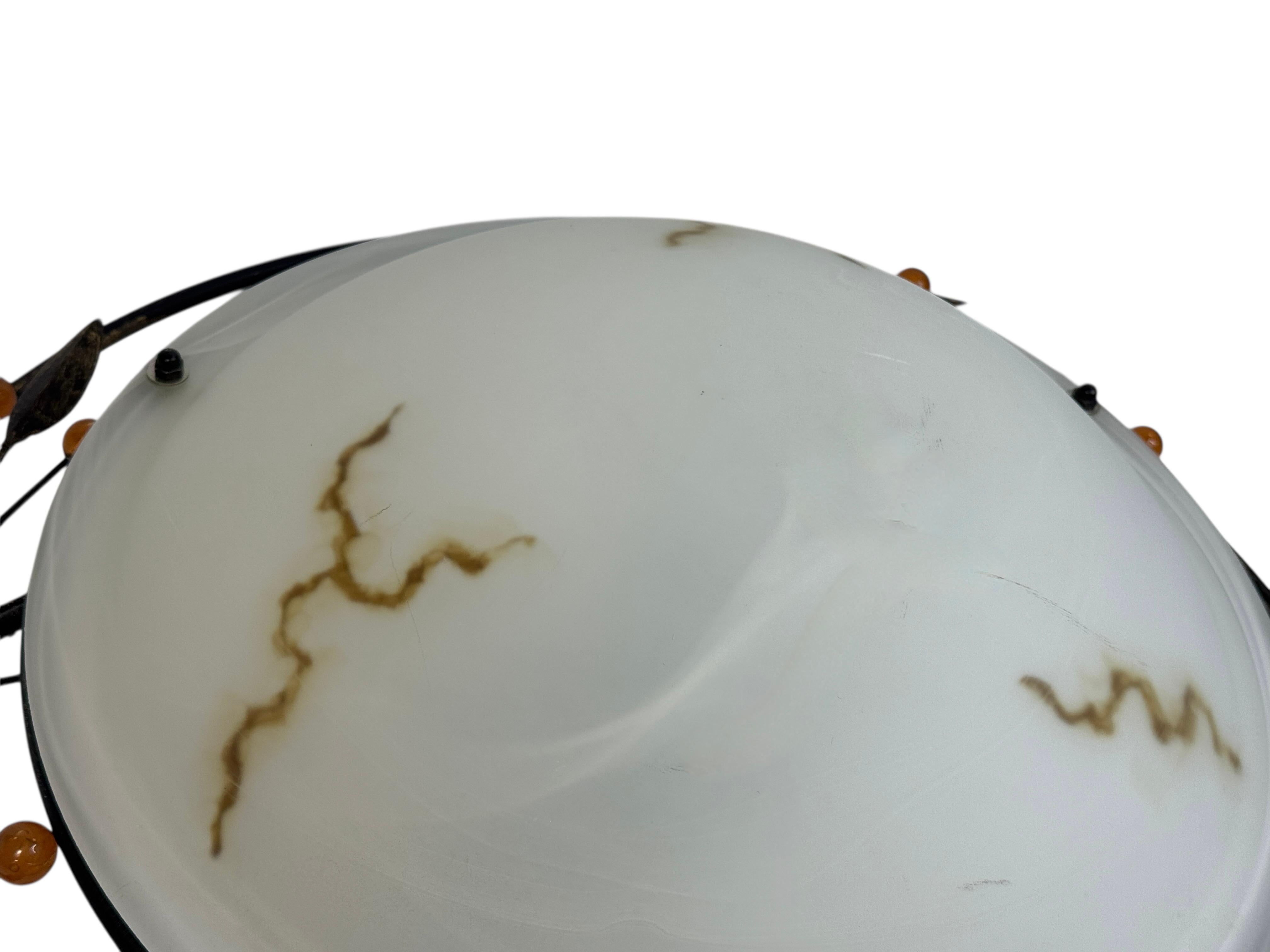 Plafonnier affleurant en verre de Murano de style Florentine, Autriche, années 1980 Bon état - En vente à Nuernberg, DE