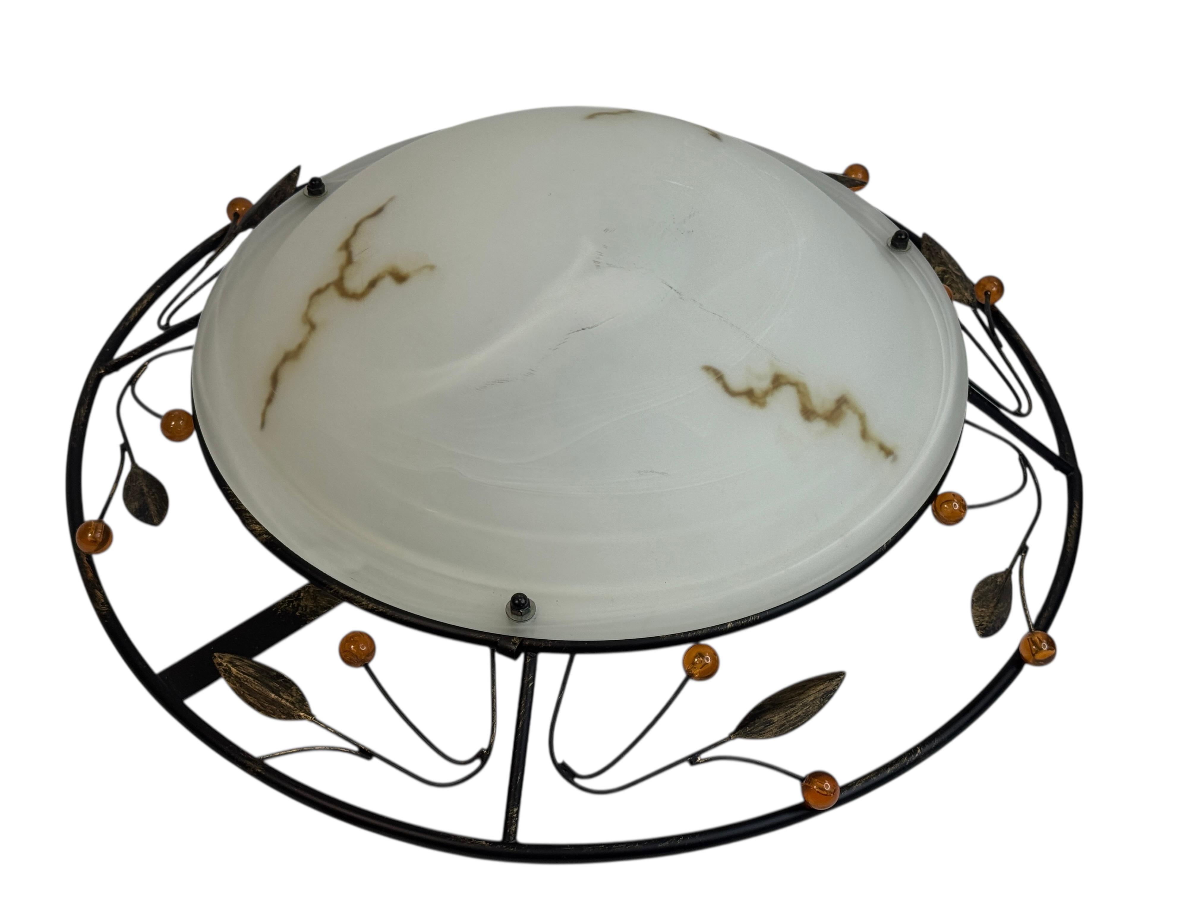 Plafonnier affleurant en verre de Murano de style Florentine, Autriche, années 1980 en vente 1