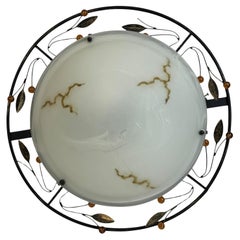 Plafonnier affleurant en verre de Murano de style Florentine, Autriche, années 1980