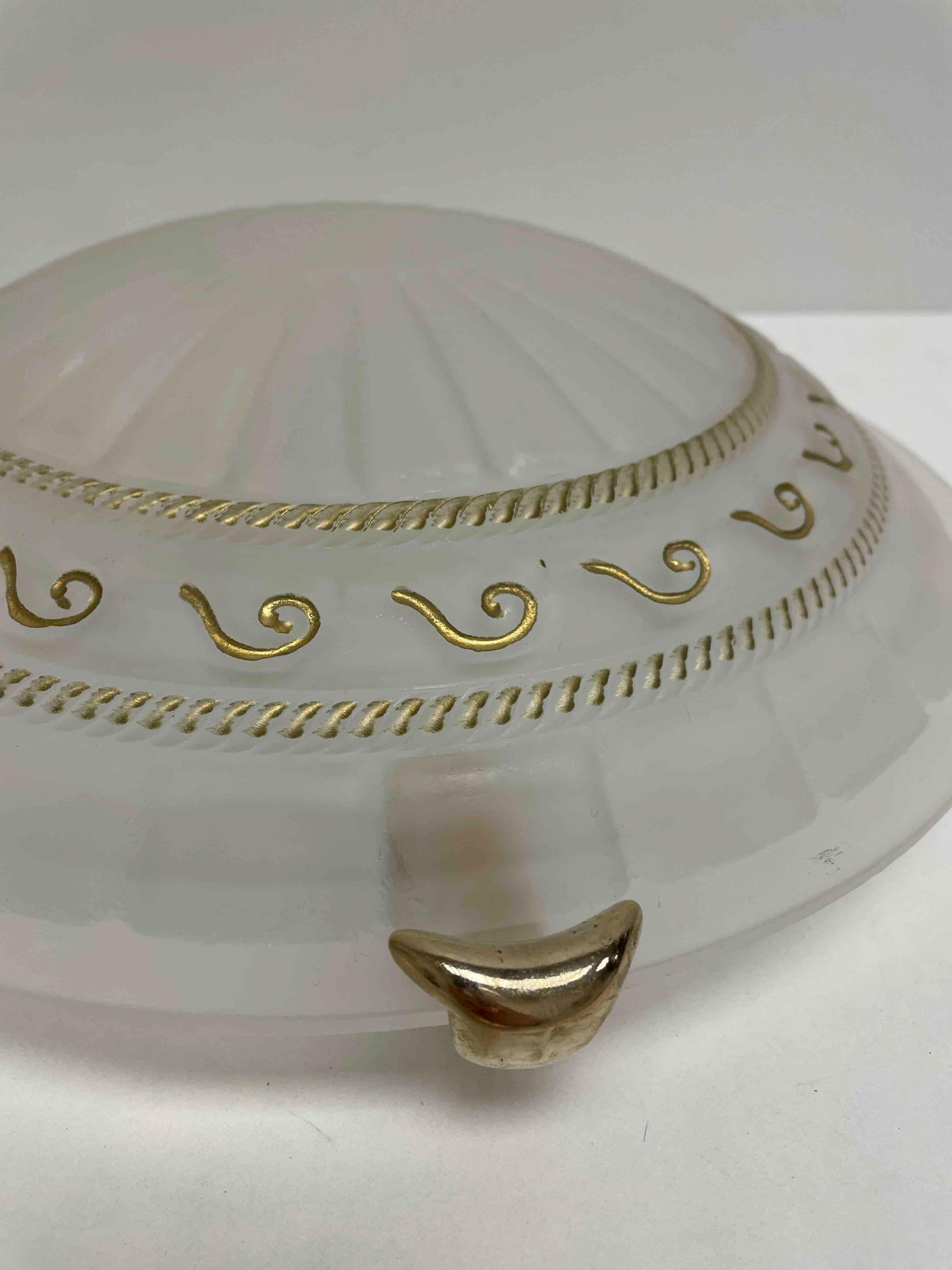 Florentine Style Murano Glass Flush Mount Ceiling Light, Italy, 1980s For Sale 2