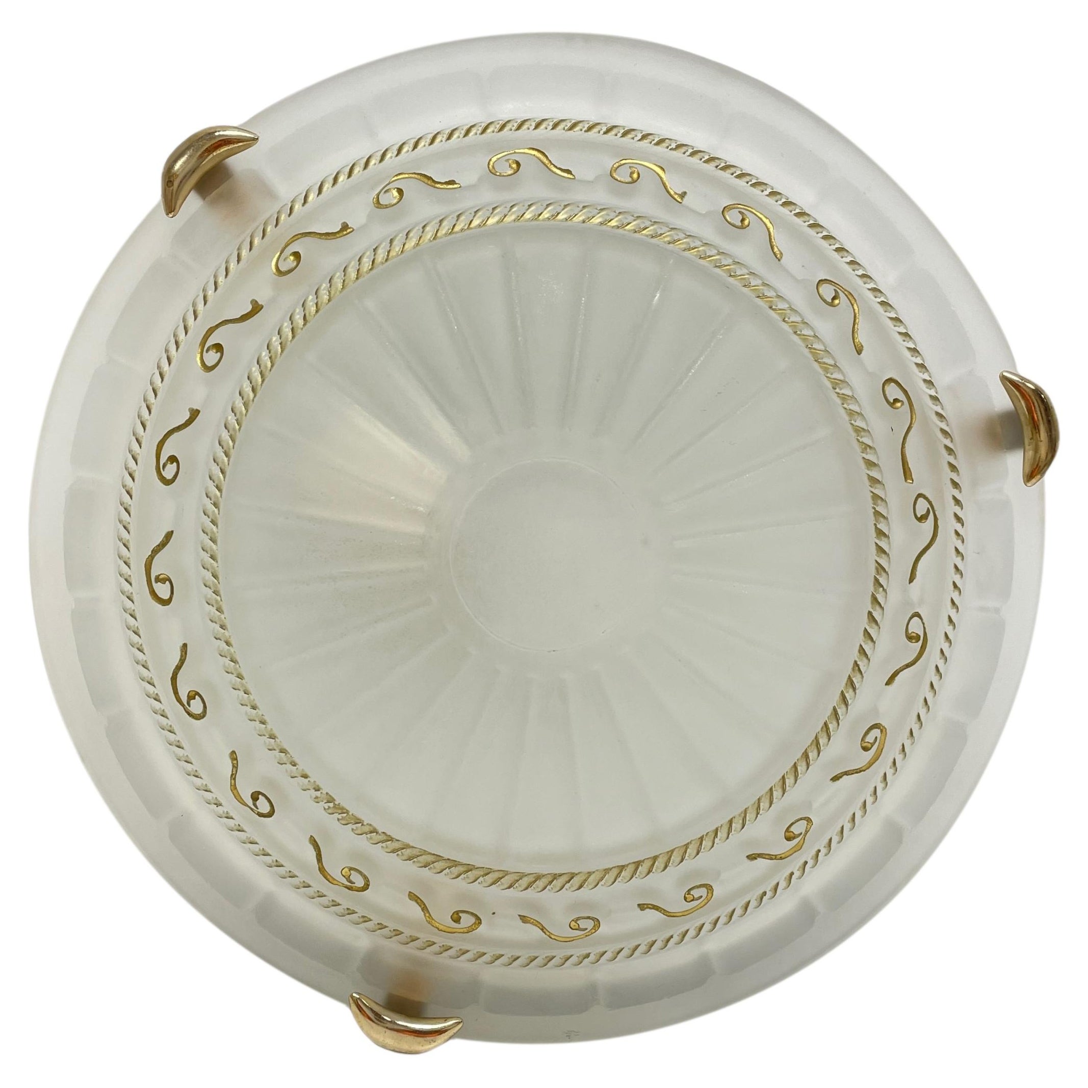 Florentine Style Murano Glass Flush Mount Ceiling Light, Italy, 1980s