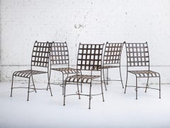 Florentine Style Wrought Iron Garden Chairs - A Set of 5