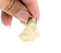 Boucles d'oreilles pendantes de style néo-victorien florentin, en or jaune 14 carats
