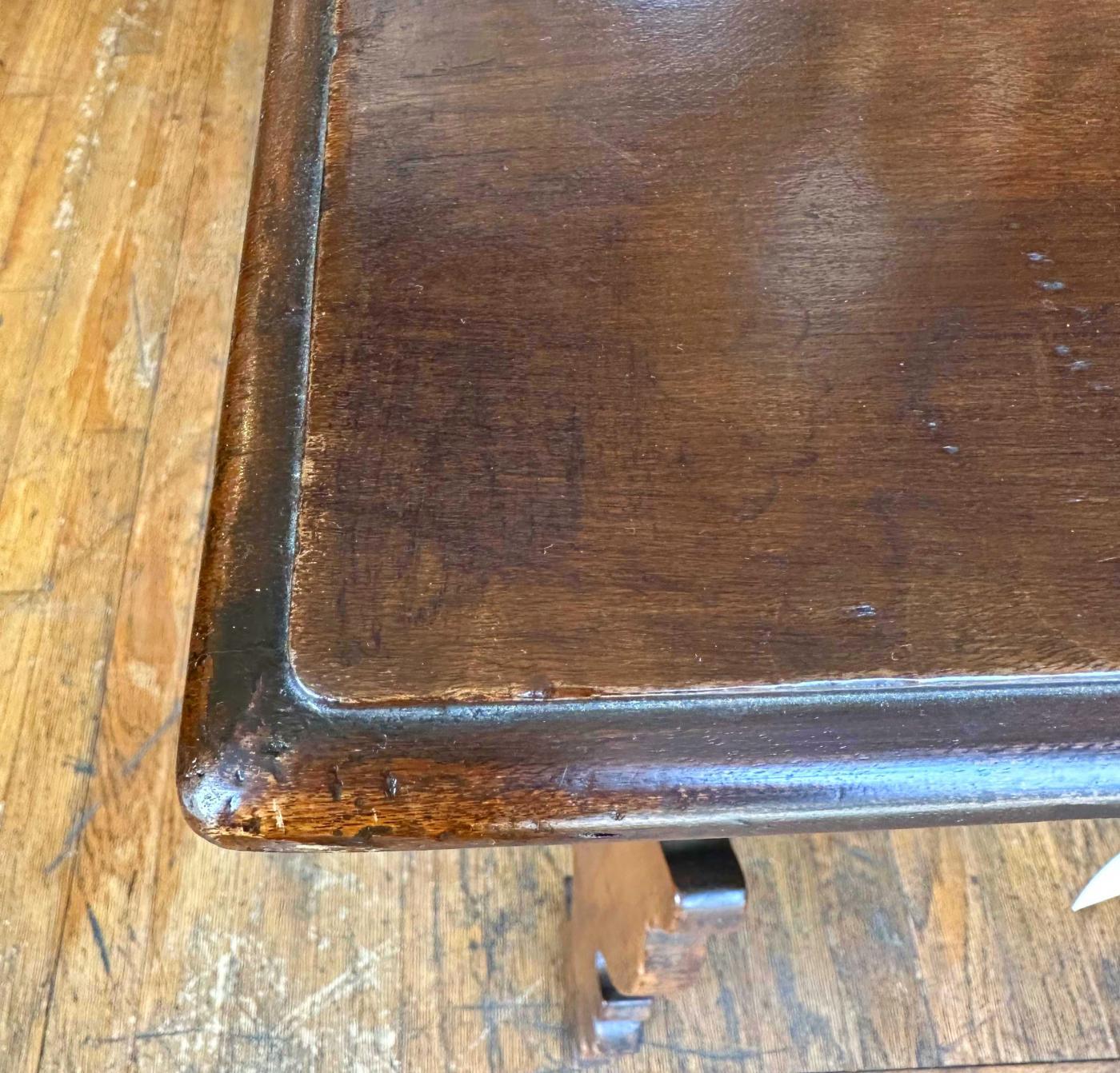 Florentine Walnut Trestle Table For Sale 2