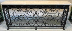 Florentine Wrought Iron & Marble Top Console