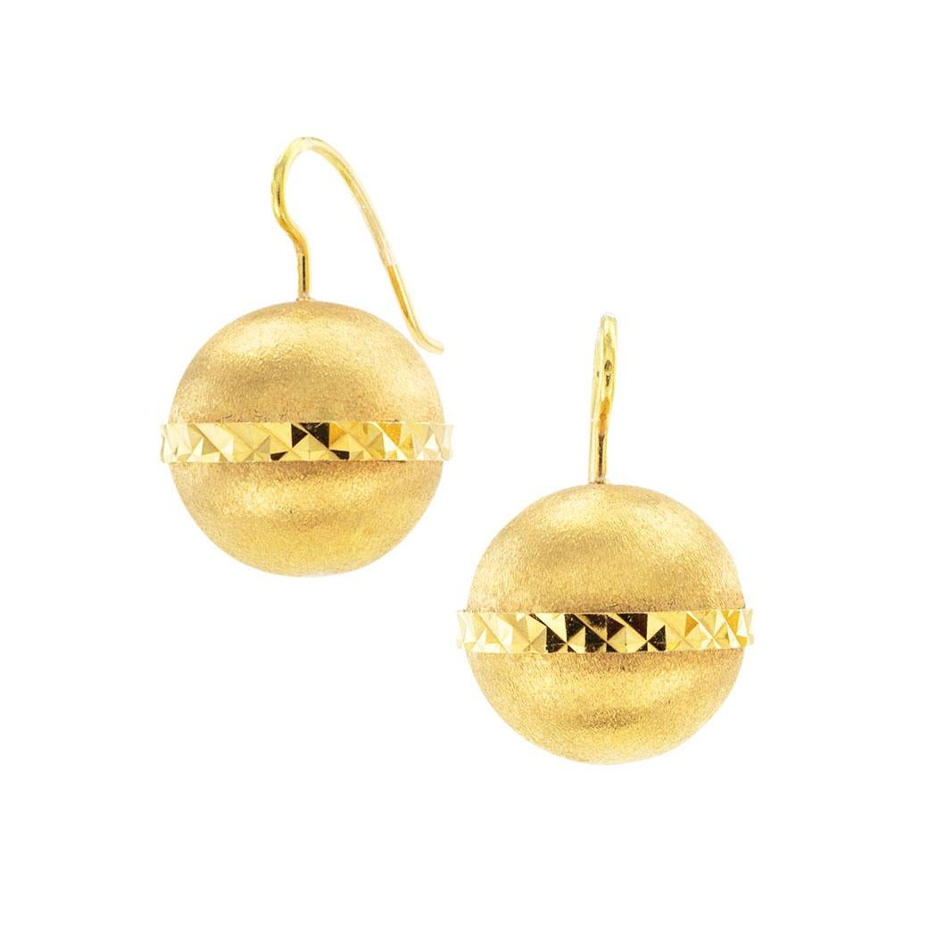 Florentine Gelbgold-Kugel-Tropfen-Ohrringe Damen