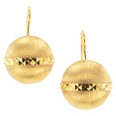 Florentine Yellow Gold Ball Drop Earrings