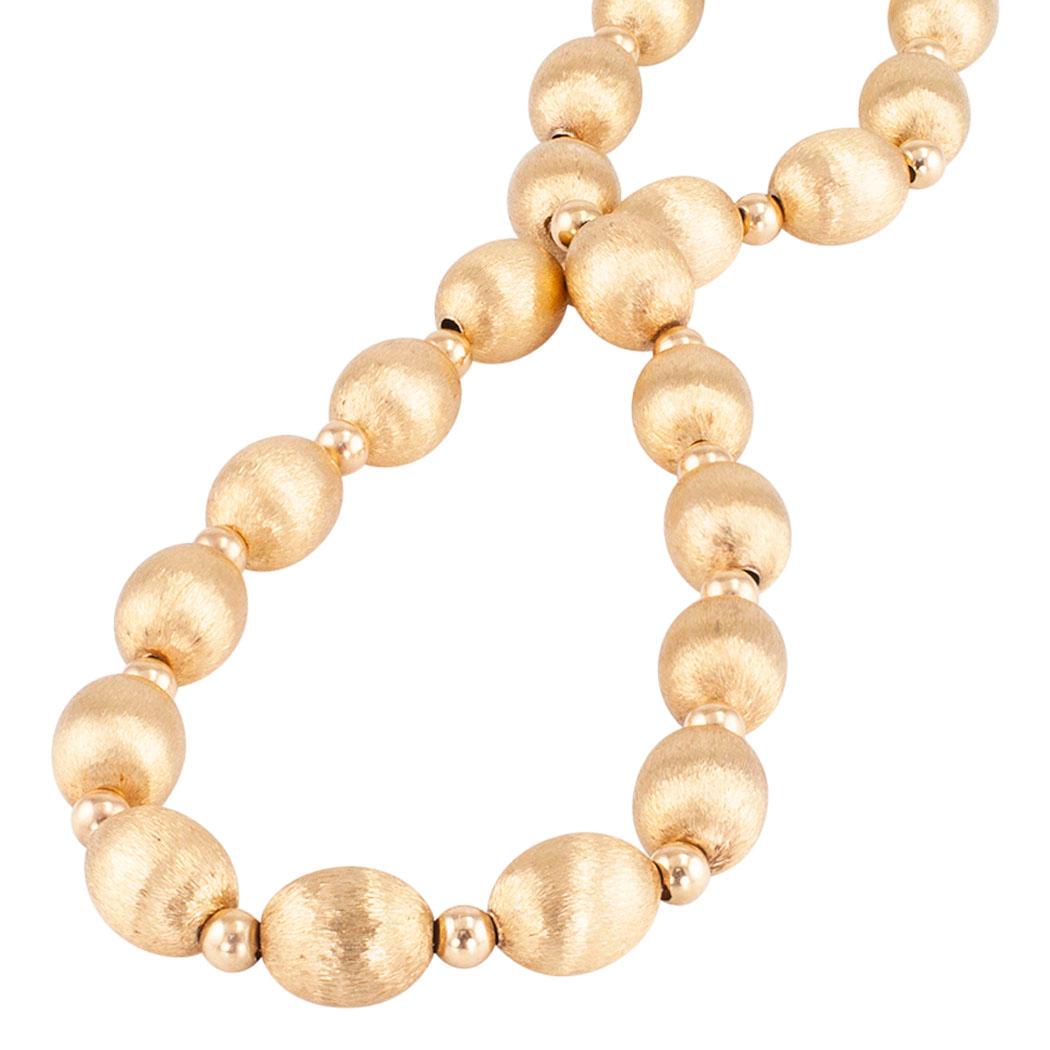 Women's Florentine Yellow Gold Bead Necklace