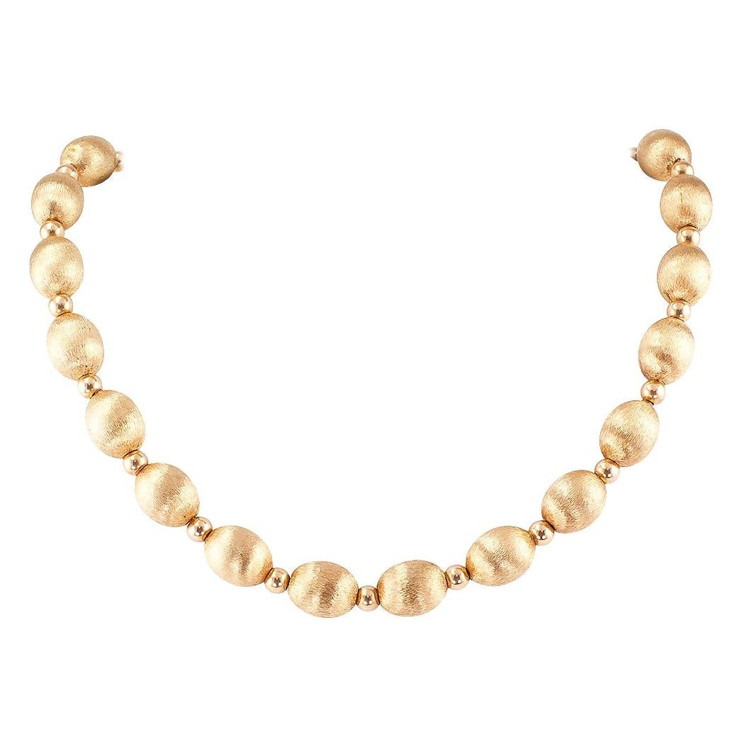 Florentine Yellow Gold Bead Necklace