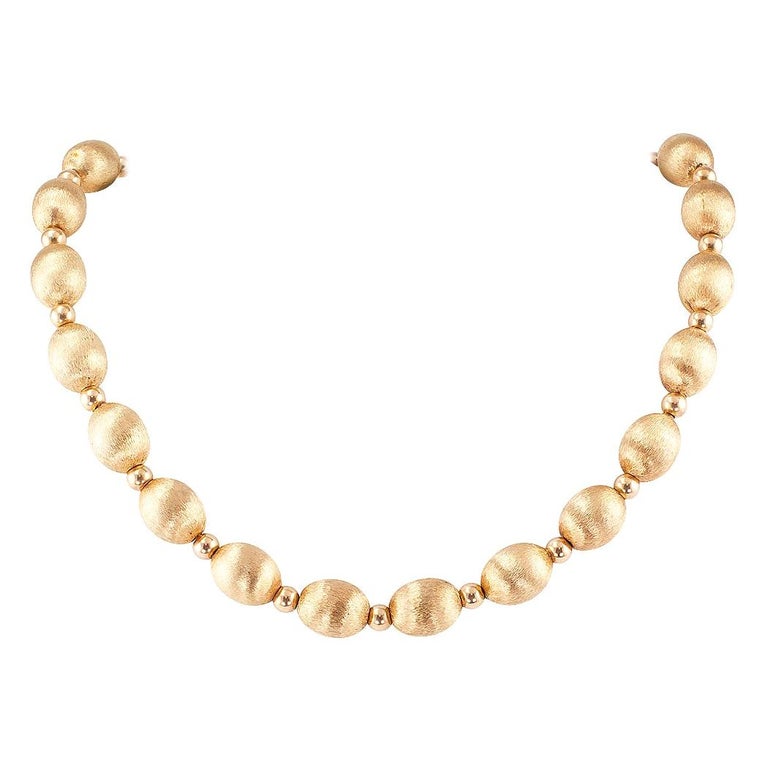 Florentine Yellow Gold Bead Necklace at 1stDibs