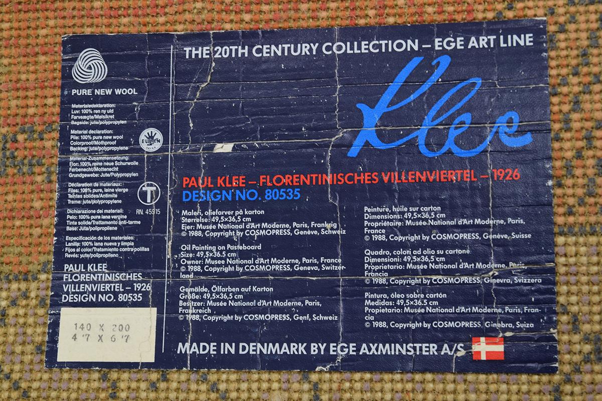 Florentinisches Villenviertel Art Rug by Ege Axminster A/S, After Paul Klee 1