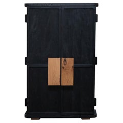Florentino Black Cabinet With Colourfully Painted Interior