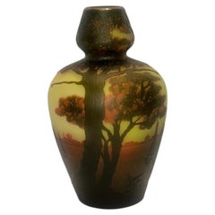 vase en verre artistique représentant un paysage de Venise, Müller Frères, Lunéville