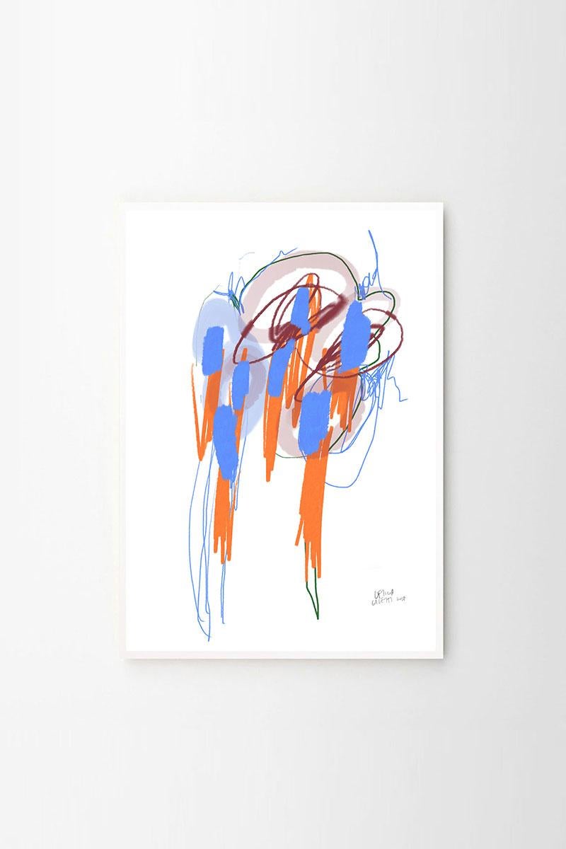 Paper Flores y Vino Abstract Giclée Fine Art Print by Leticia Gagetti - Size A1 For Sale