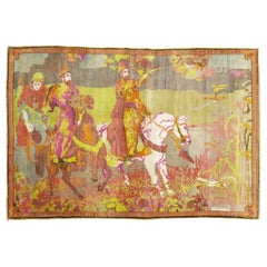 Zabihi Collection Fluorescent Color Karabagh Pictorial Rug