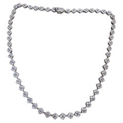 Floret Cluster Diamond Choker Necklace 10.34 Carat Total Weight in Platinum