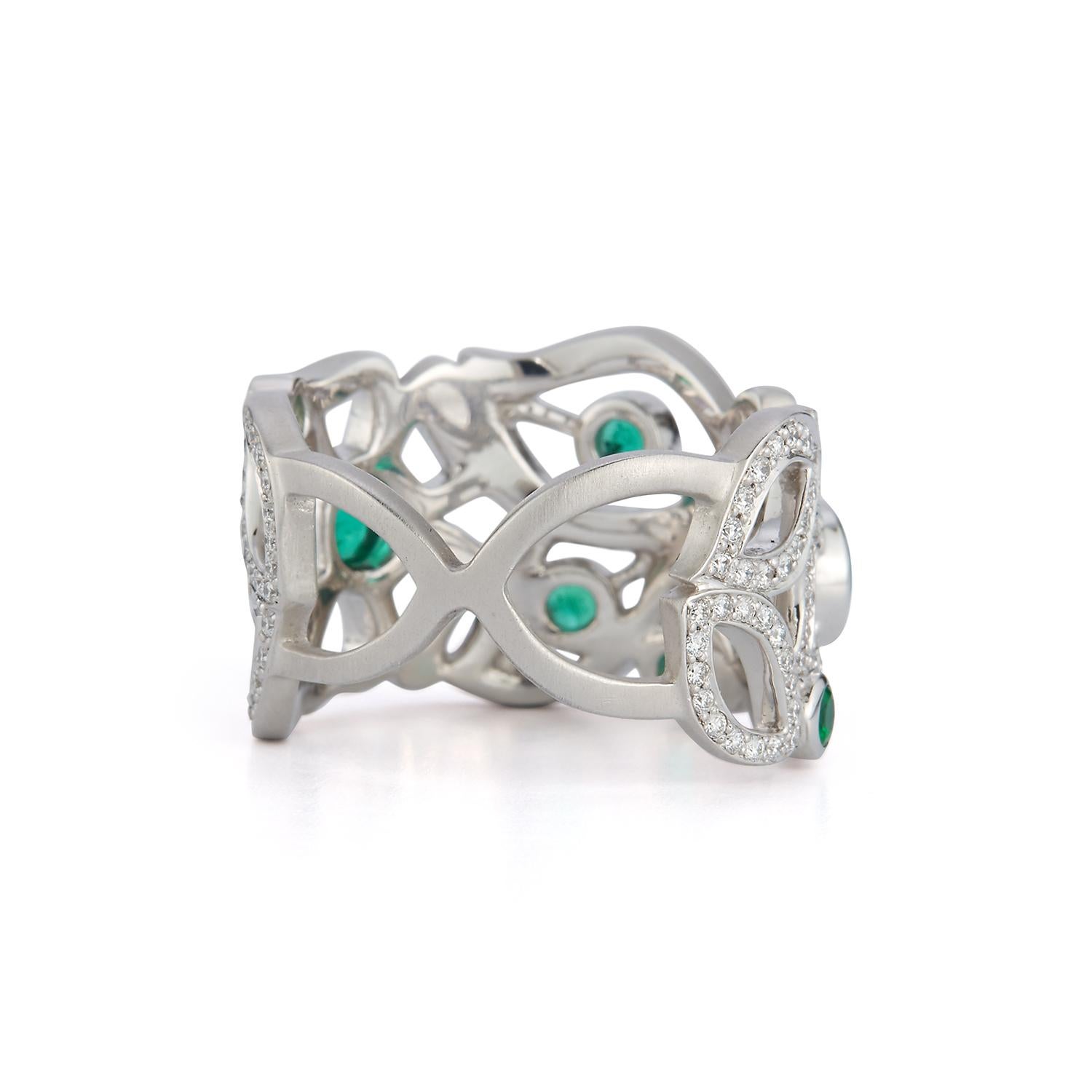 For Sale:  Carelle Florette Emerald and Diamond Band Ring 3