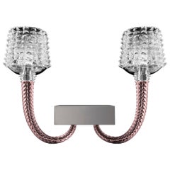 Florian 5717 02 Wall Sconce in Glass with Polished Chrome Finish, by Barovier