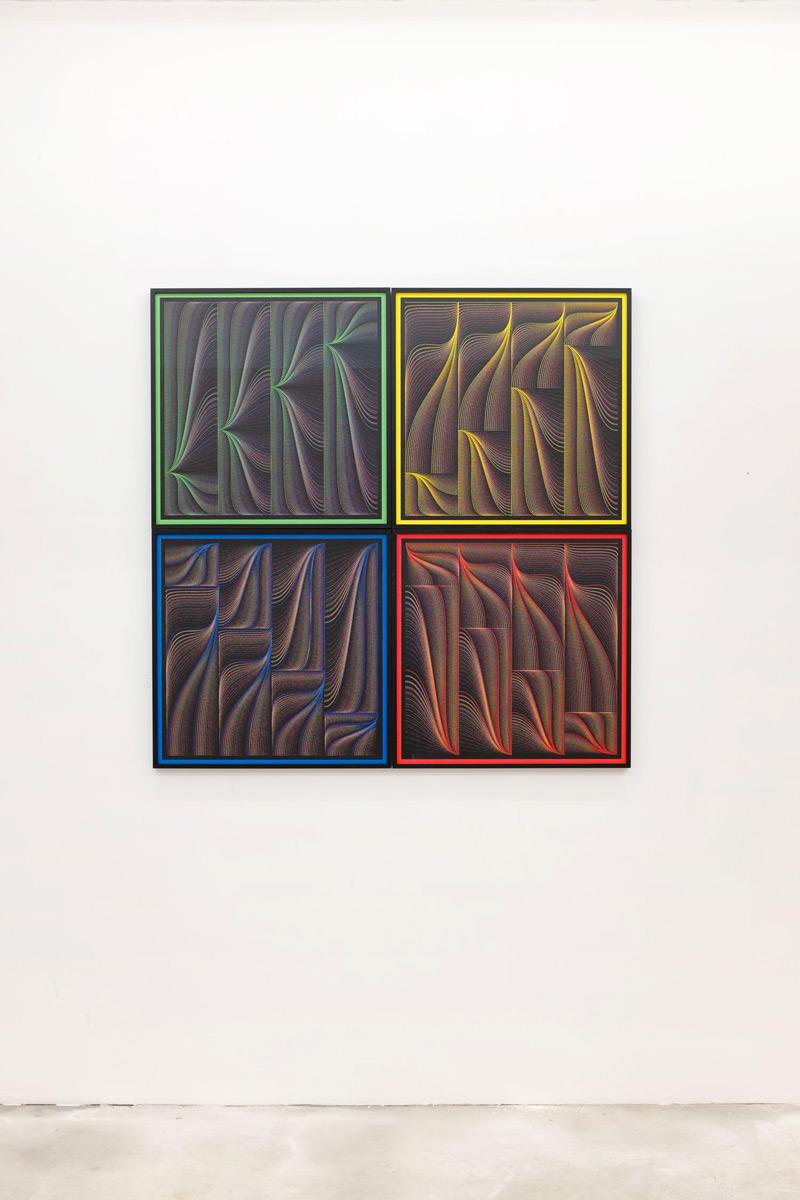 SLOWAVE (Red) Framed - Op Art Print by Florian & Michaël Quistrebert