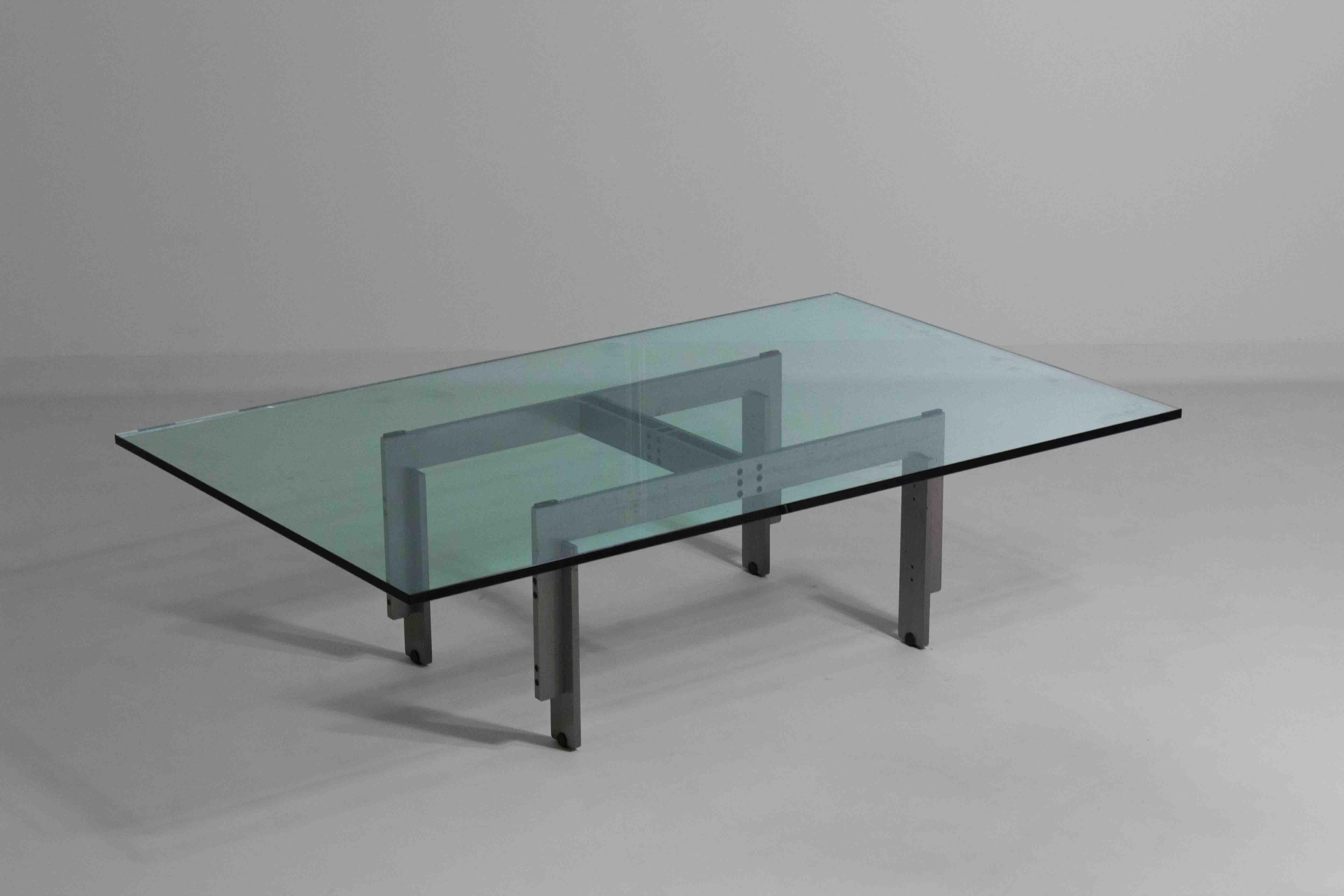 Fin du 20e siècle Table basse Florian en acier de Carlo Scarpa en vente