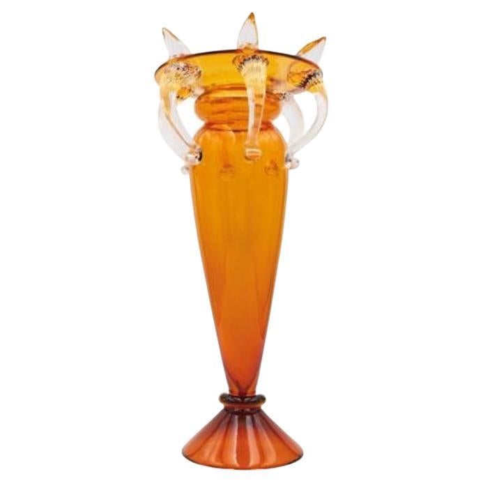 Florian II Vase Colorless & Red 46.5hcm By Driade, Borek Sipek For Sale