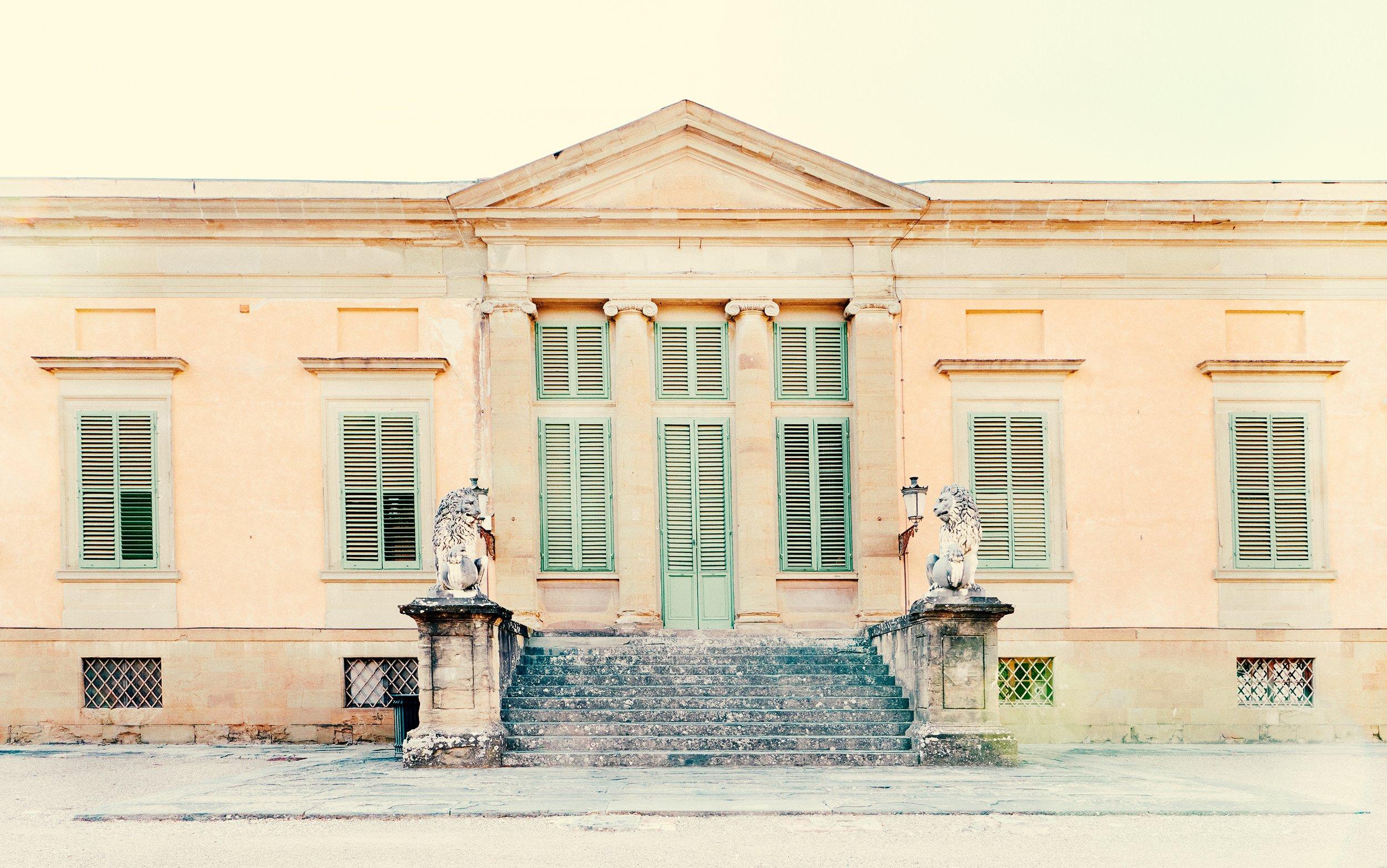 Florian Innerkofler Color Photograph - Palazzo Pitti, Italy - Baroque Facade in Pastells, Fine Art Photography, 2022