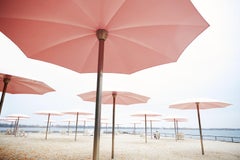 Sugar Beach Toronto - Pink Umbrellas and Blue Ocean, Fine Art Photography, 2020
