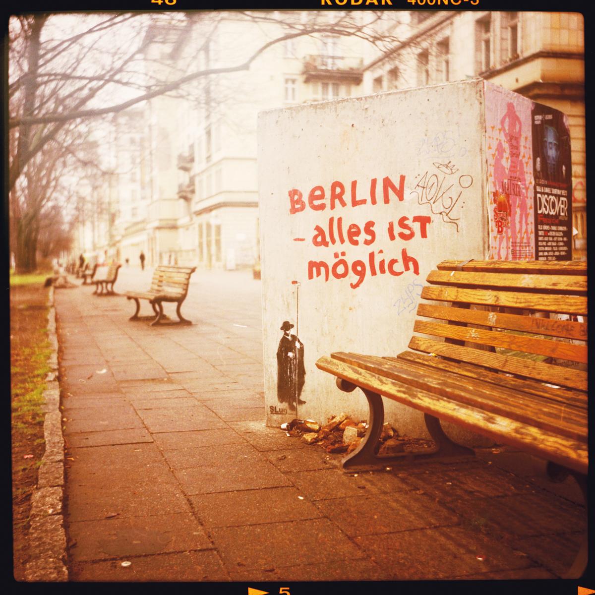 'Pieces of Berlin 2014-2018' book signed + 'Alles ist möglich' C-Print, Ed. of 3 - Photograph by Florian Reischauer