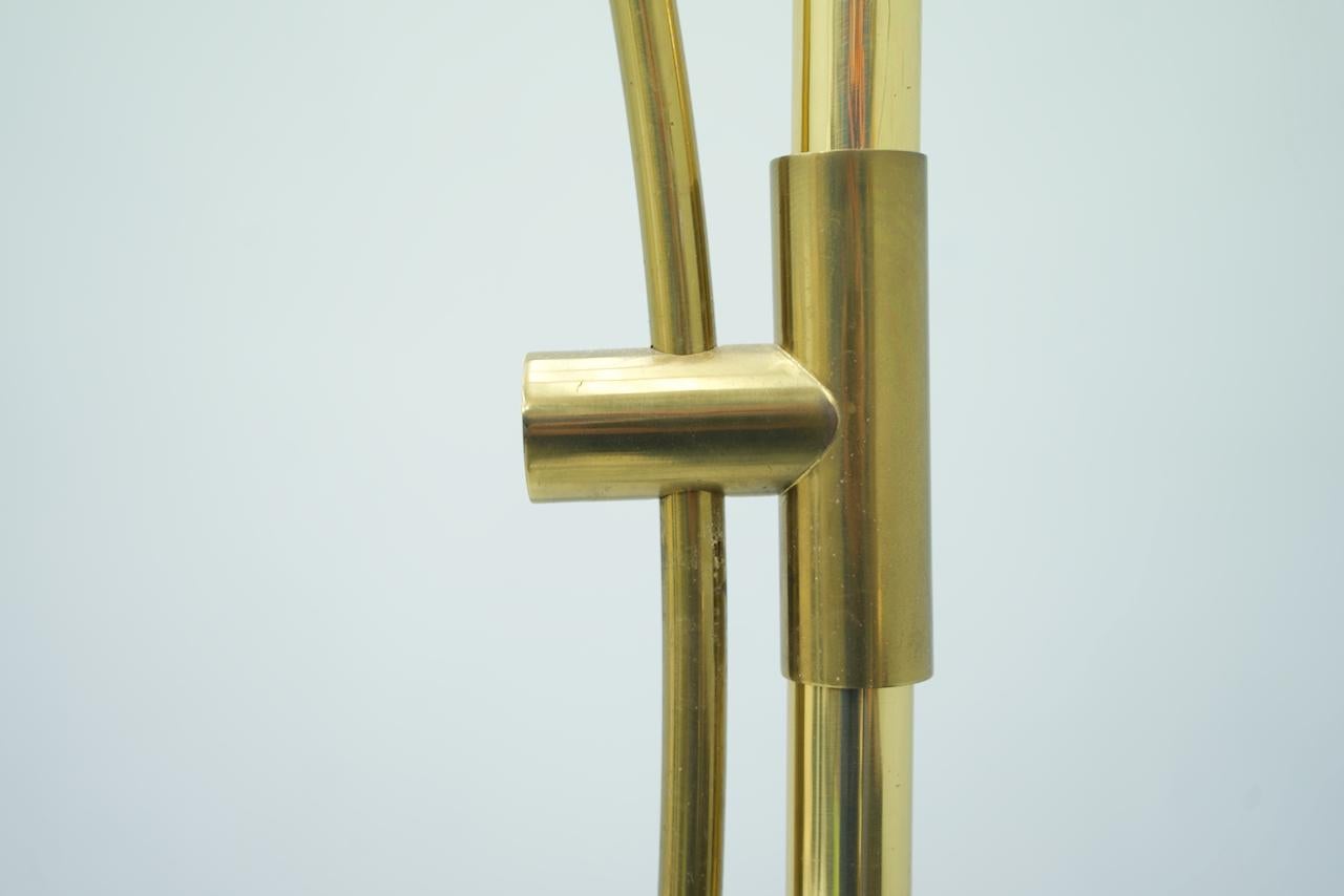 Florian Schulz Adjustable Arc Brass Floor Lamp, 1970s In Good Condition In Frankfurt / Dreieich, DE