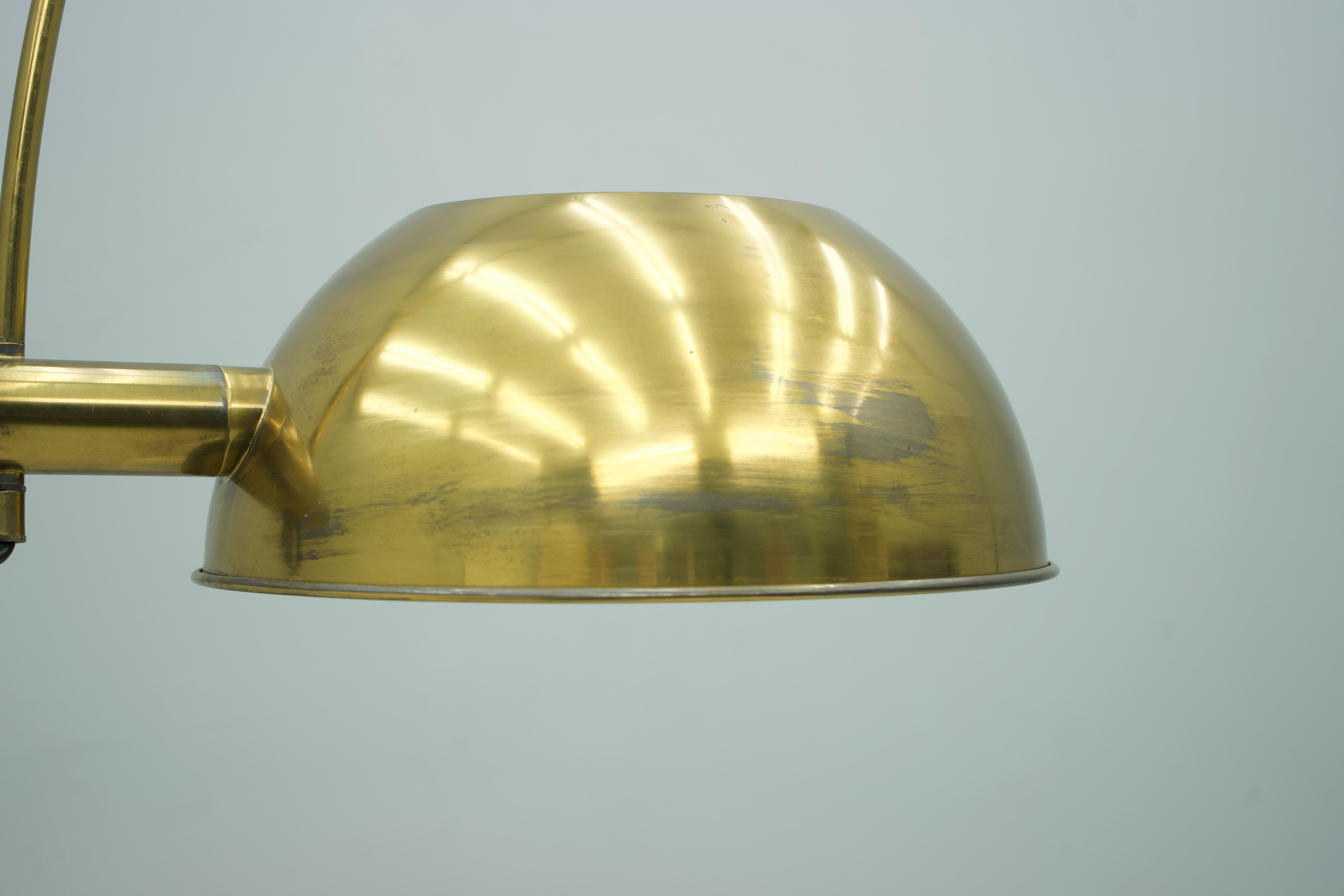 Florian Schulz Adjustable Arc Brass Floor Lamp, 1970s 3