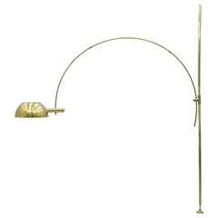Florian Schulz Adjustable Arc Brass Floor Lamp, 1970s