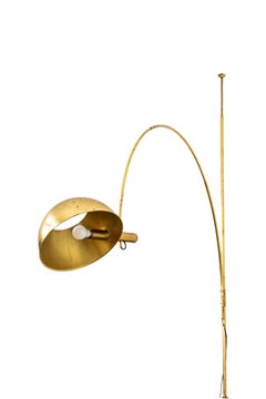 Florian Schulz Adjustable Brass Arch Floor Lamp, Germany