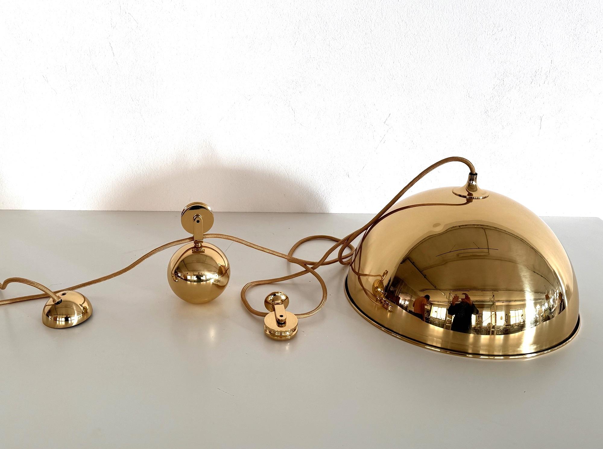 German Florian Schulz Adjustable Dome Counterweight Pendant DUOS with Rotary Wheels For Sale