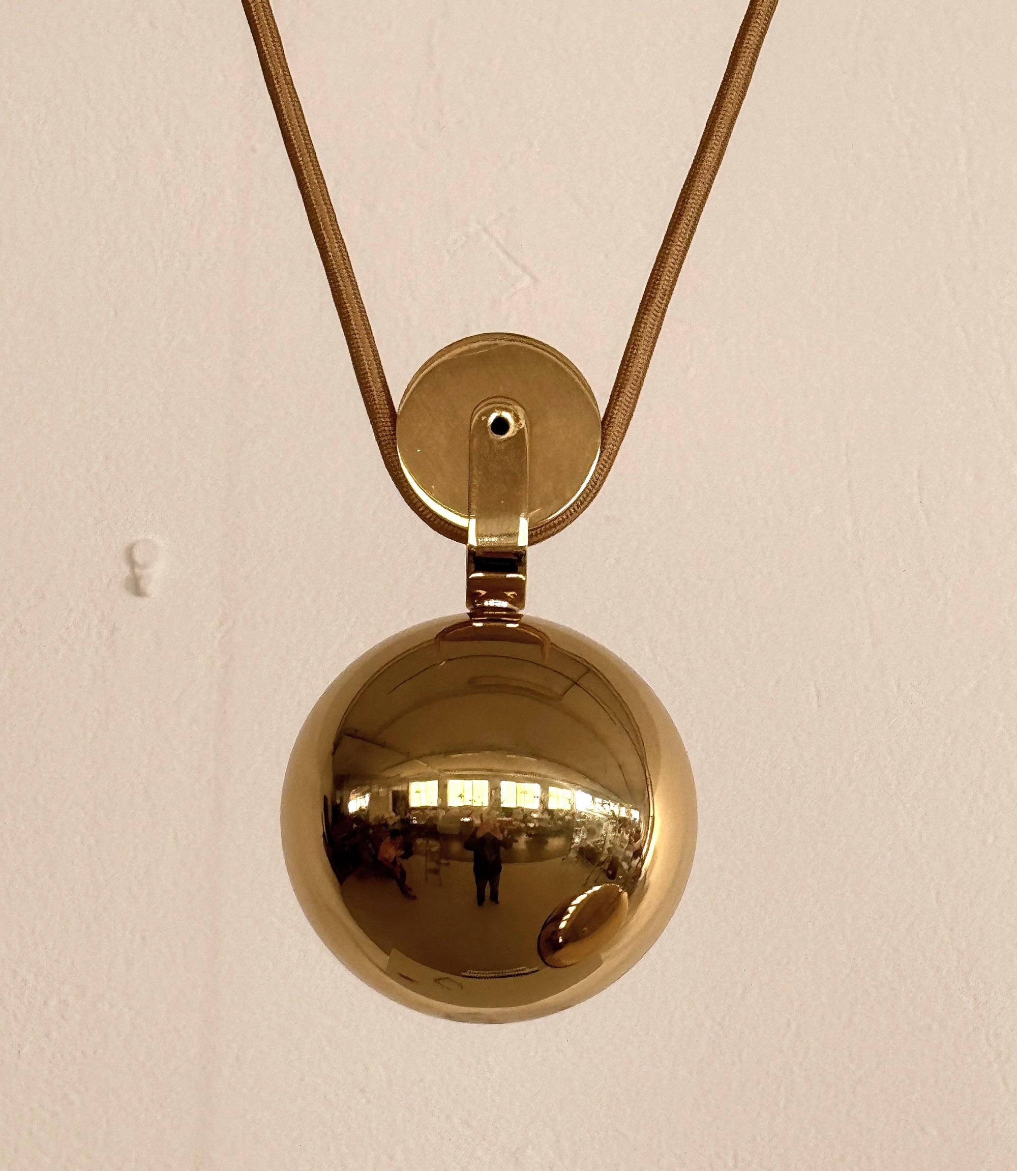 Late 20th Century Florian Schulz Adjustable Dome Counterweight Pendant DUOS with Rotary Wheels For Sale