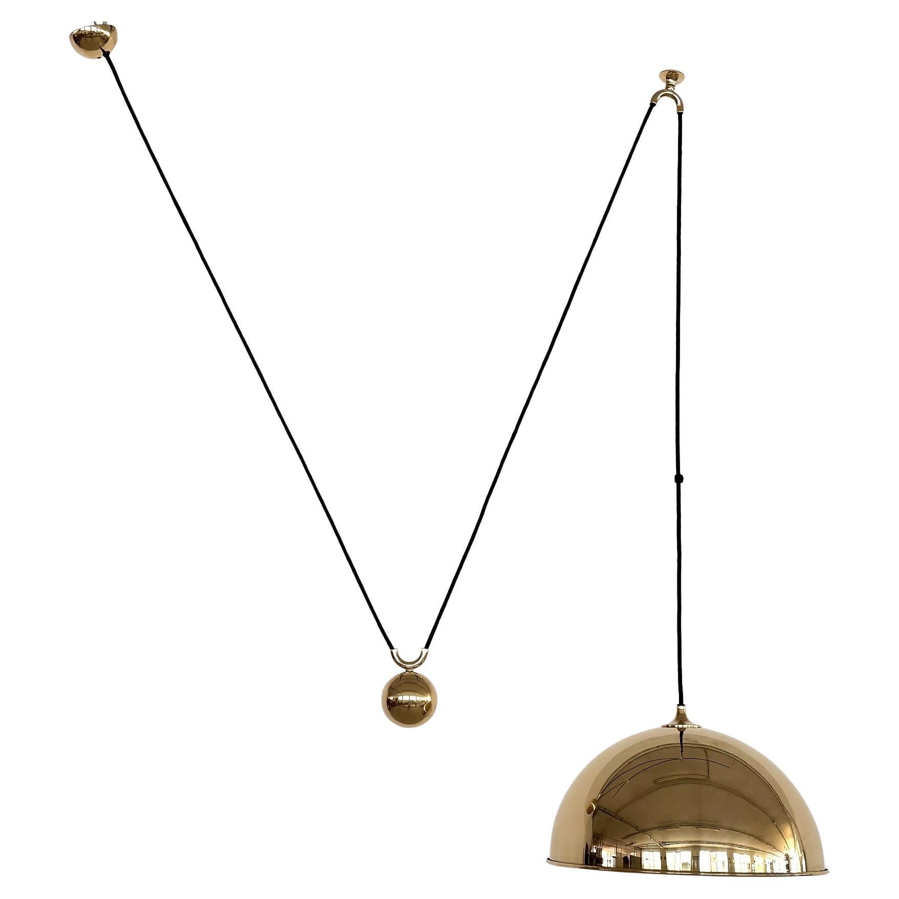 Florian Schulz Pendentif ajustable à contrepoids en forme de dôme en laiton Vintage DUOS, 1970