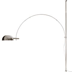 Florian Schulz Arc Stehlampe, Höhe verstellbar, Nickel, 1970