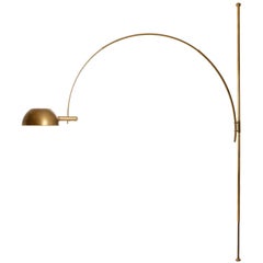 Florian Schulz Arc Floor Lamp, Height Adjustable, Patinated Brass, 1970