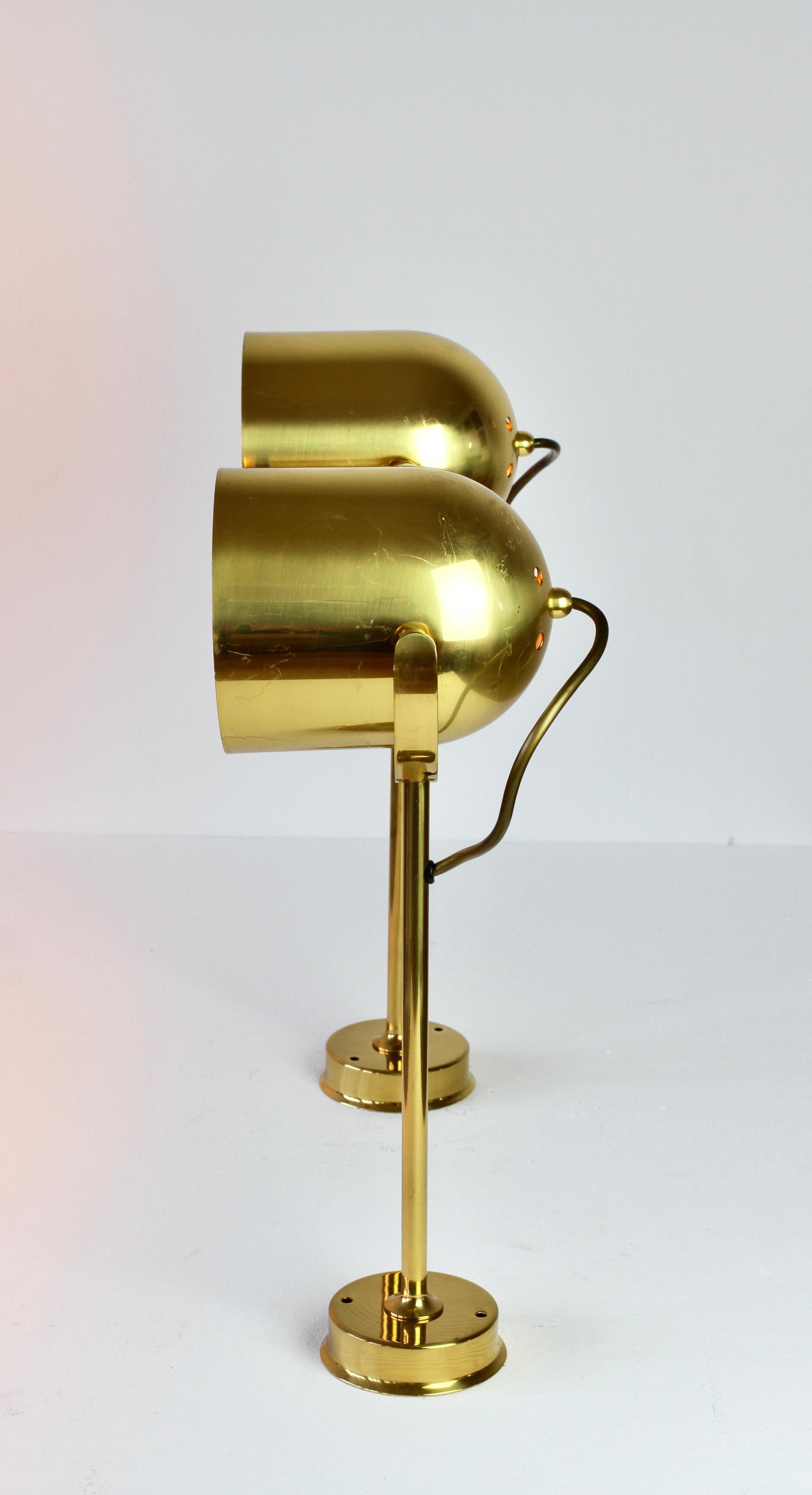 Florian Schulz Vintage Mid-Century Brass 1970s Adjustable Reading Wall Lights For Sale 4