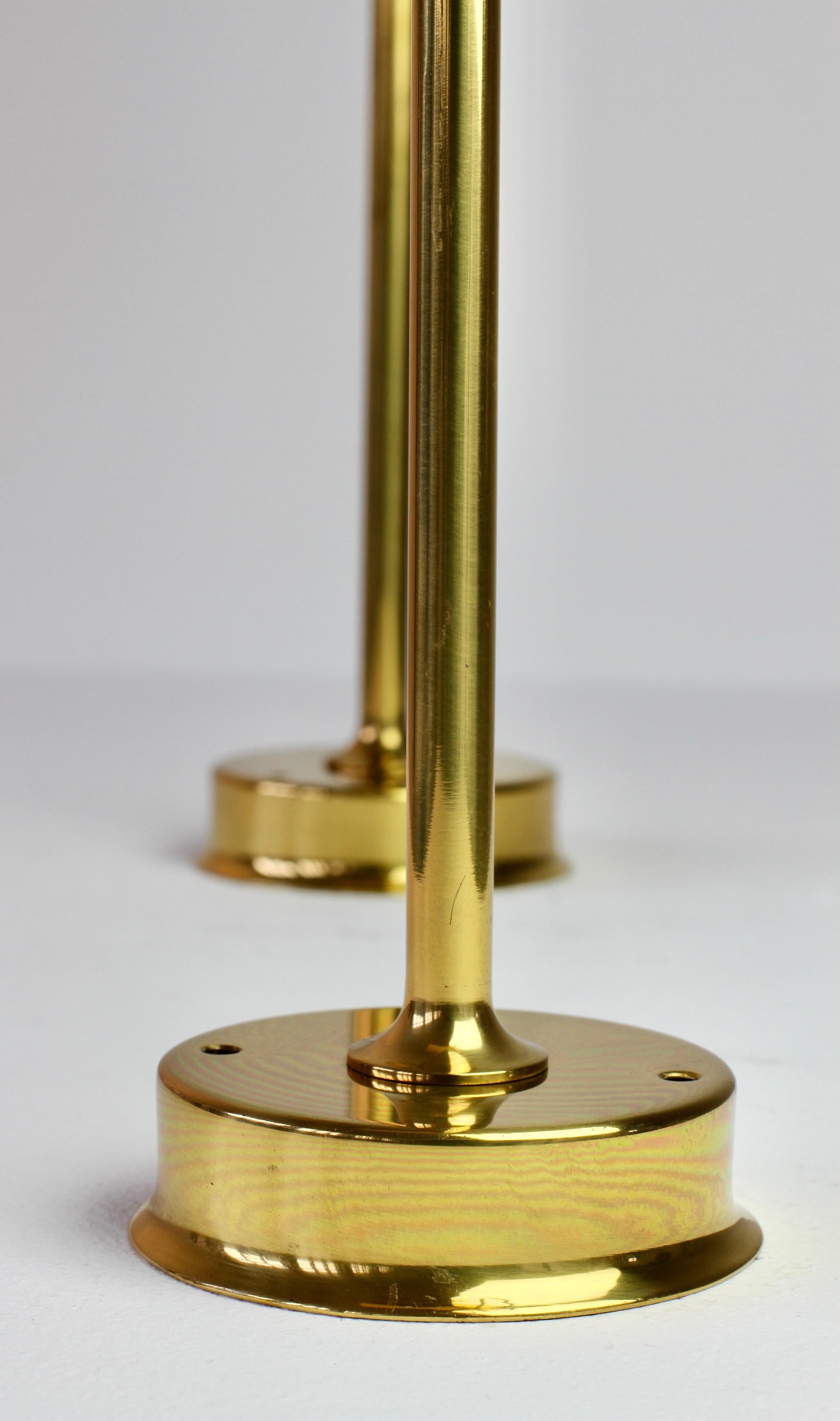 Florian Schulz 'Attr.' Vintage Brass 1970s Adjustable Reading Wall Lamps Lights For Sale 9