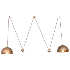 Vintage Florian Schulz Attributed Double Dome Counterbalance Pendant