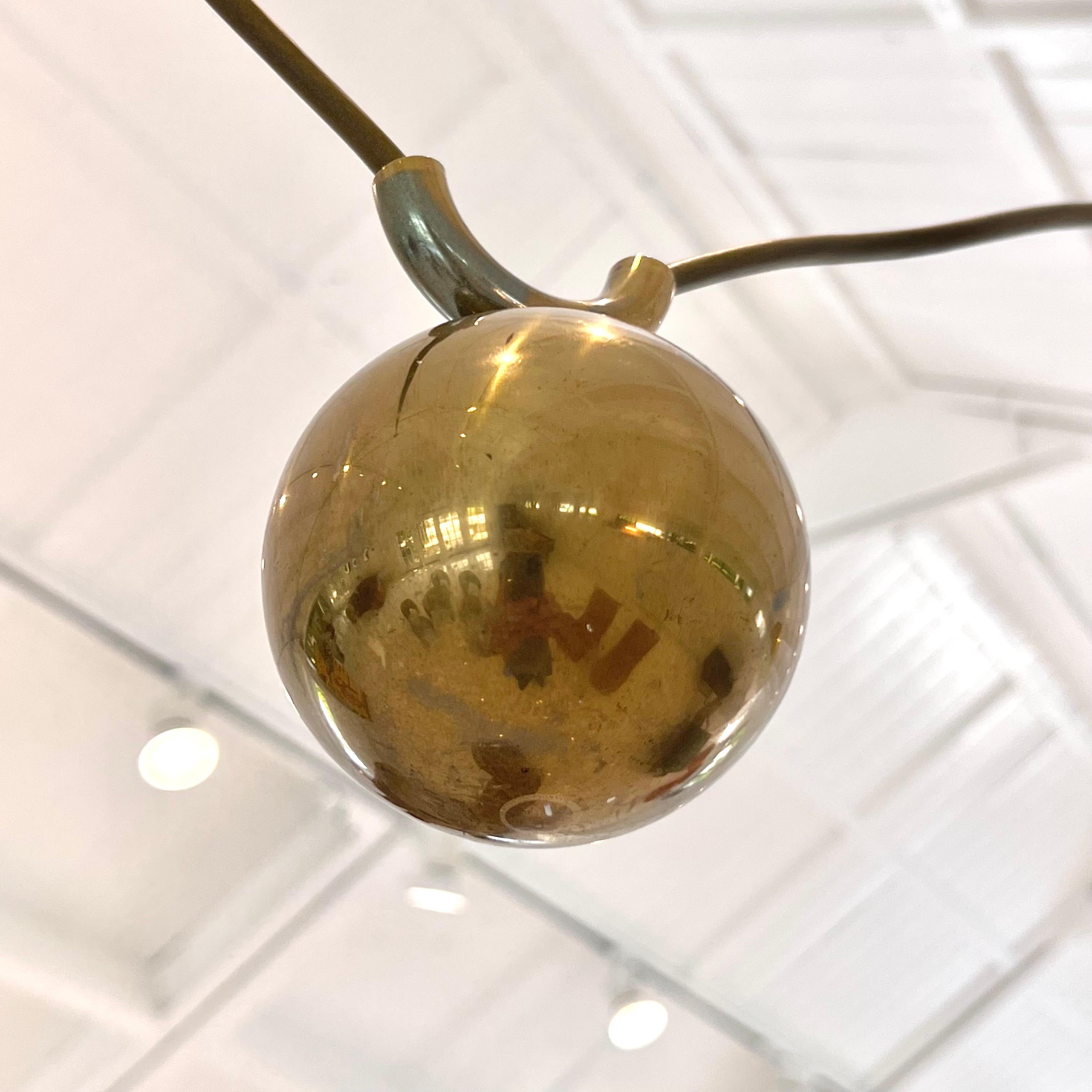 Florian Schulz Brass Double Counter Balance Adjustable Chandelier, 1980s Germany en vente 1