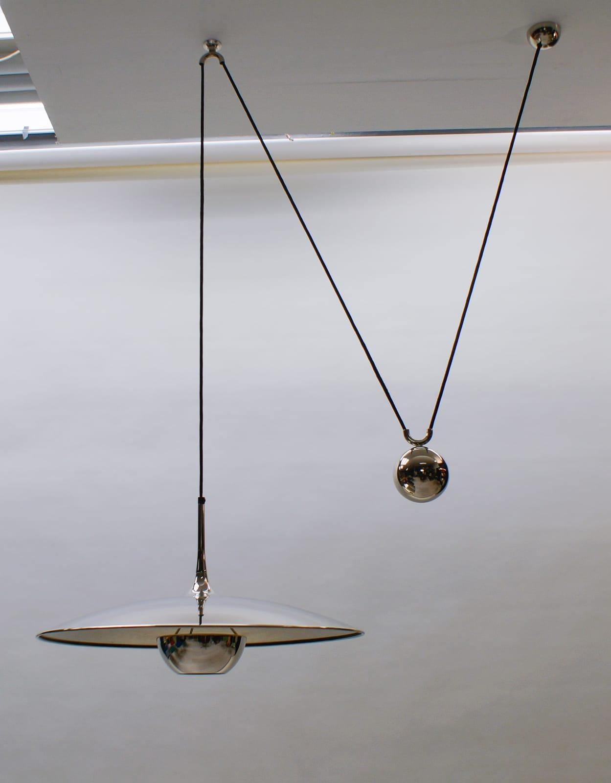 Mid-Century Modern Florian Schulz Onos Pendant with Counterweight, Germany, 1970s