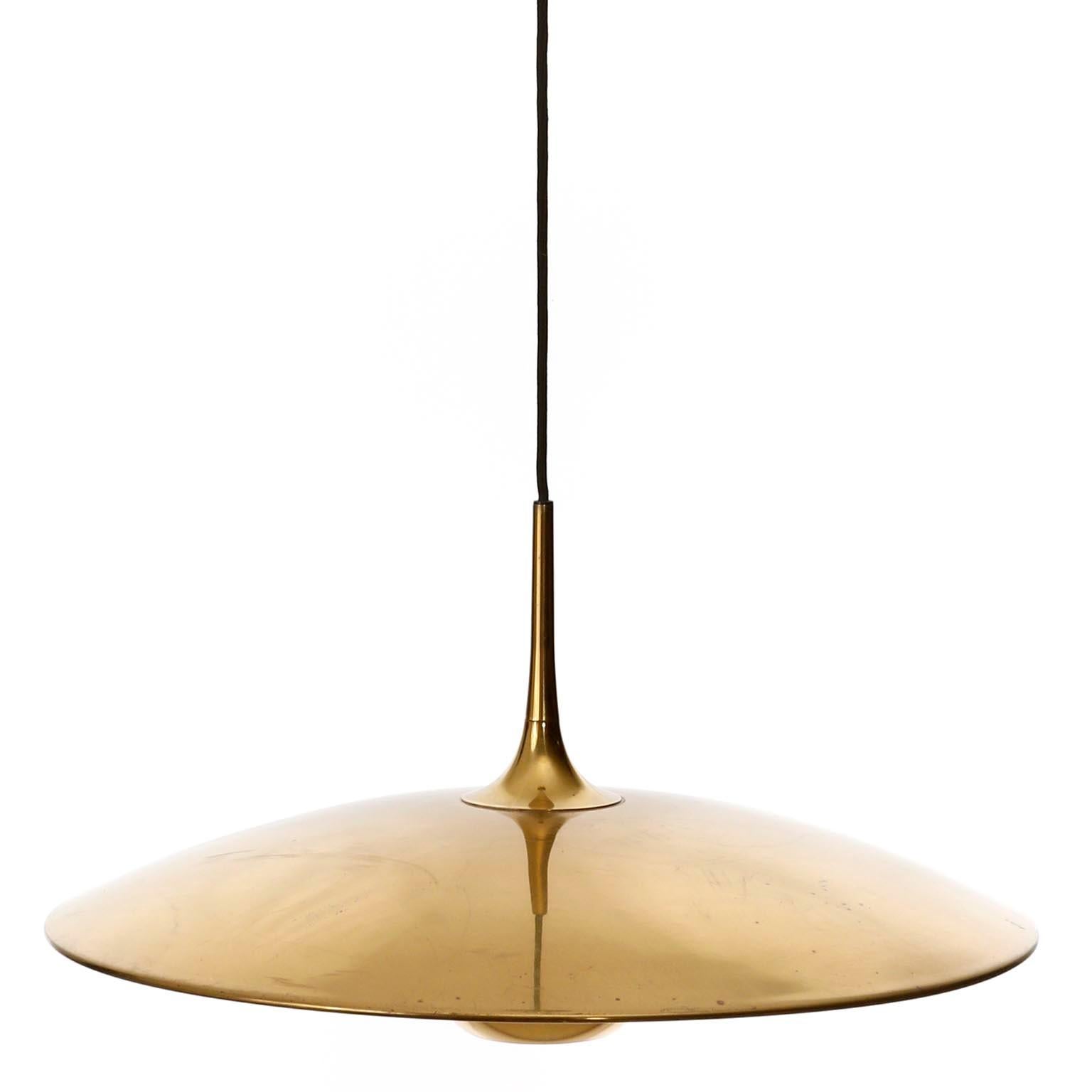 Florian Schulz Brass Pendant Light 'Onos 55' Counterweight Counter Balance, 1970 6