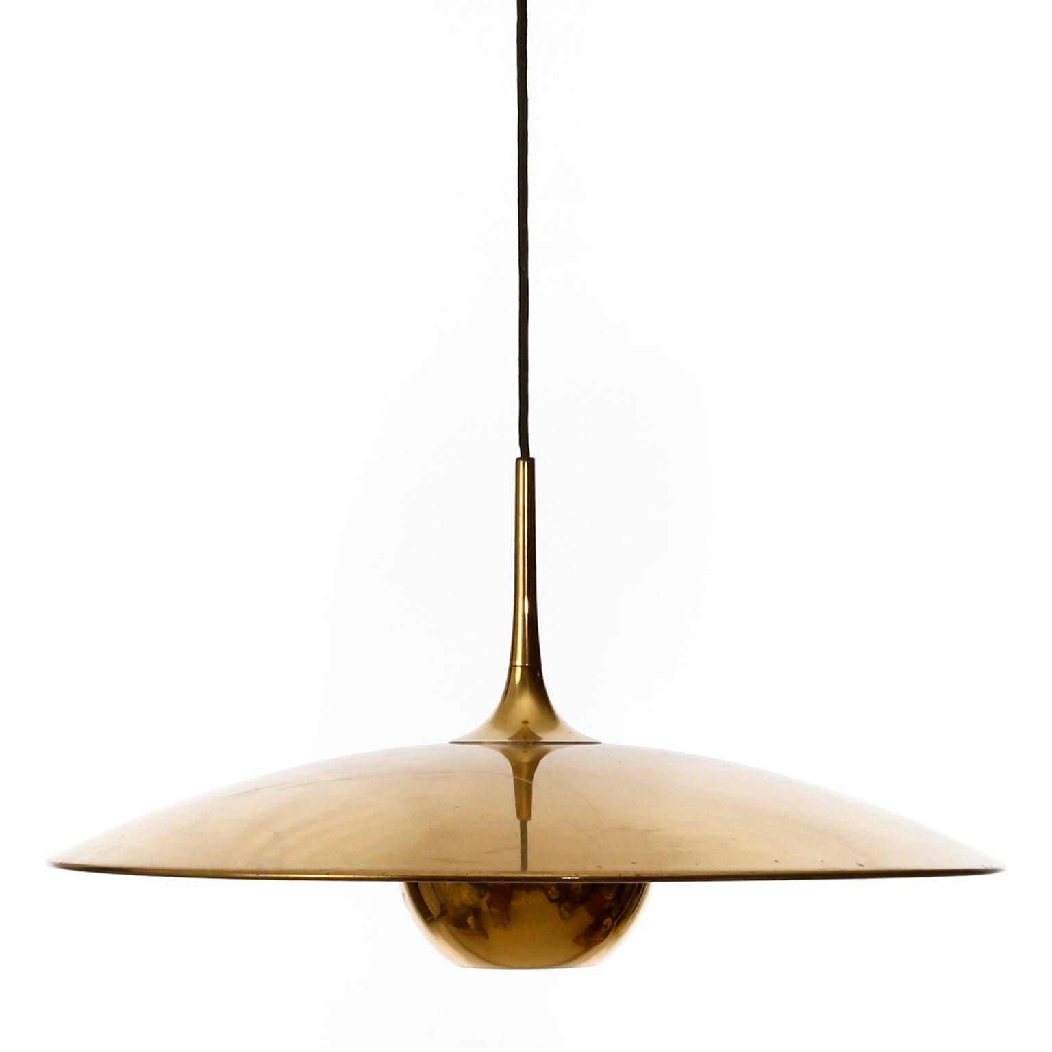 Florian Schulz Brass Pendant Light 'Onos 55' Counterweight Counter Balance, 1970 7