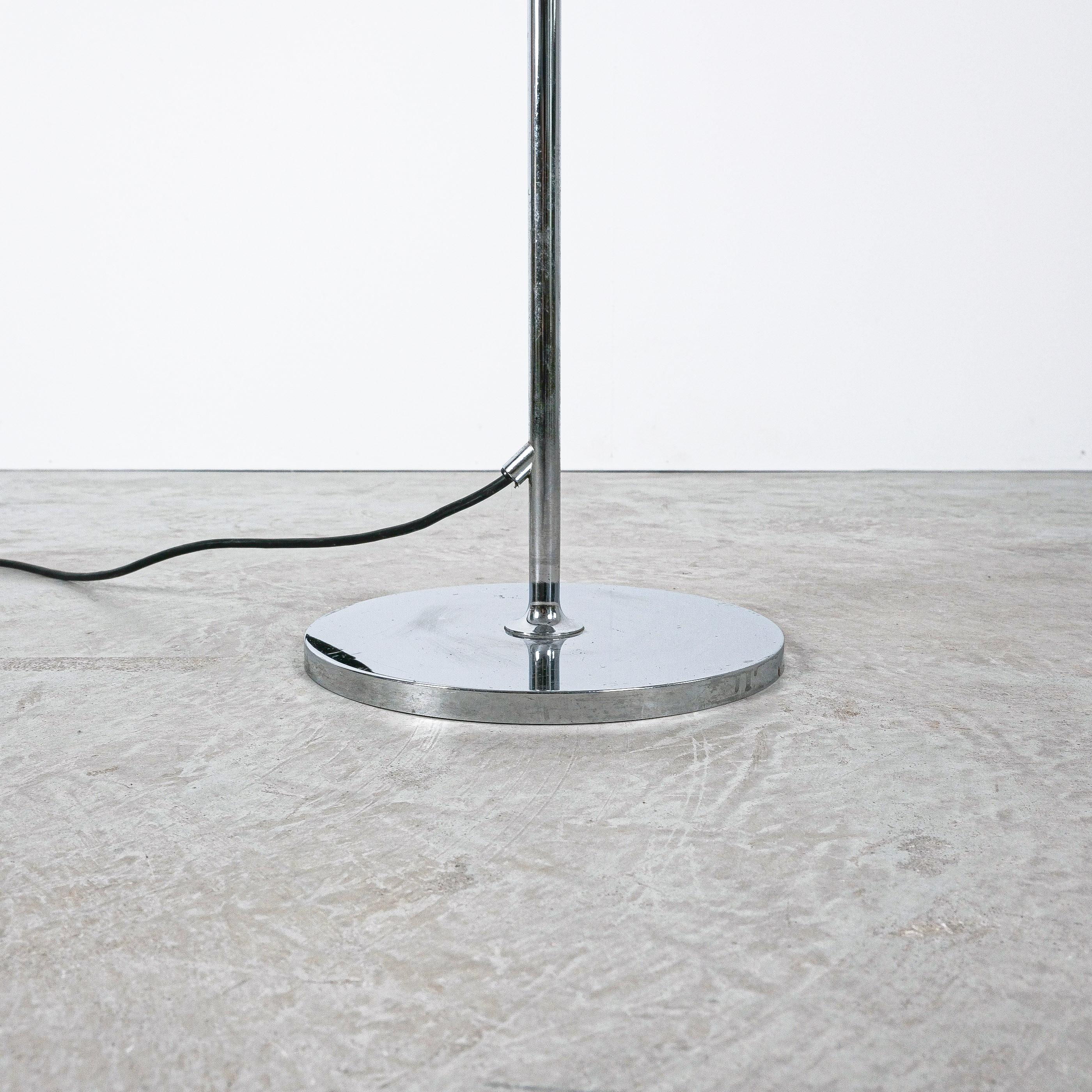 Late 20th Century Florian Schulz Chrome Brass Floor Lamp with Adjustable Shade and Stem, 1970 For Sale