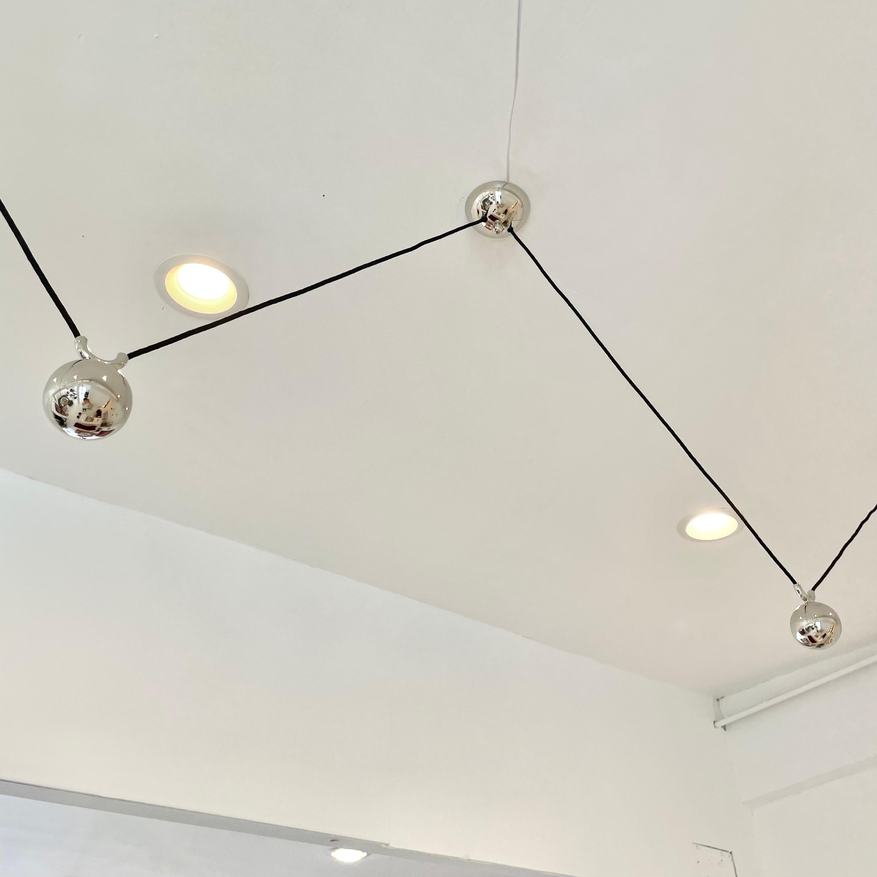 Florian Schulz Chrome Double Counter Balance Chandelier, 1980s, Germany 6
