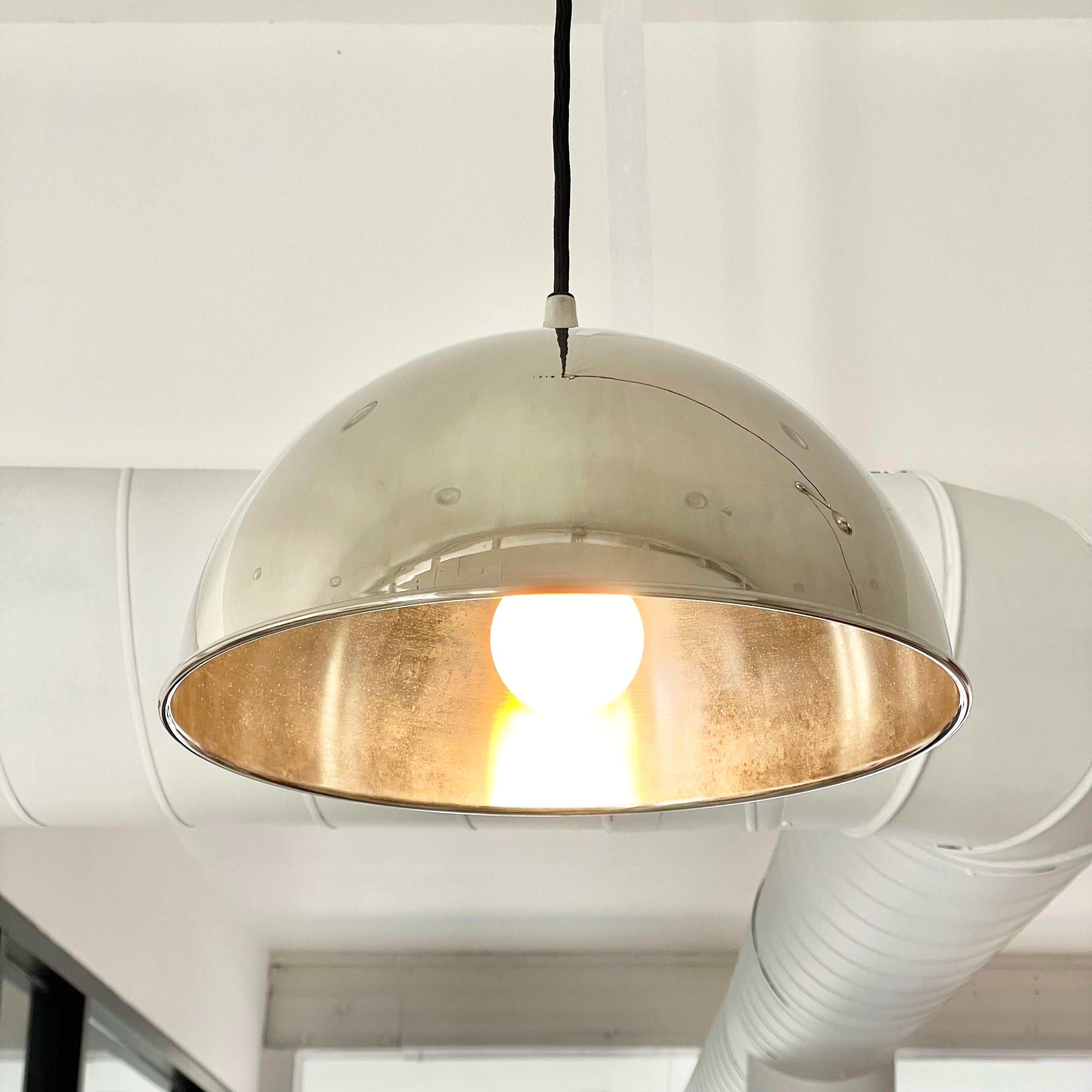 Nylon Florian Schulz Chrome Double Counter Balance Chandelier, 1980s, Germany